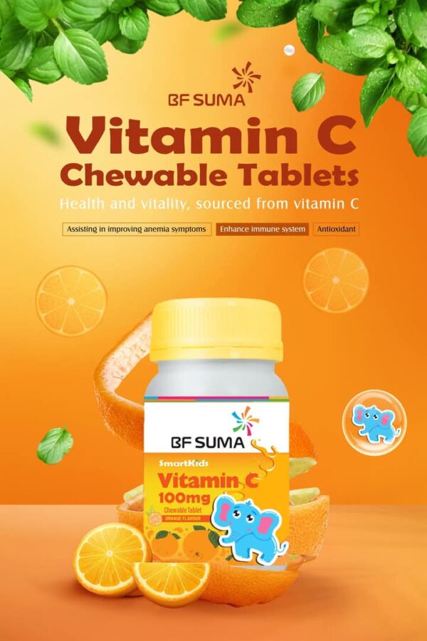 Smart Kids Calcium & Vitamin D3 milk Tables (Straw berry flavor) - Image 2